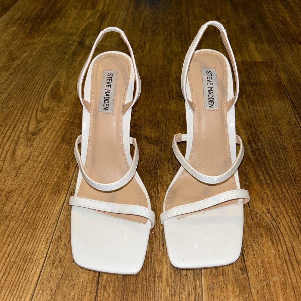 Steve Madden Slingback White Heels. Size 9.5.
